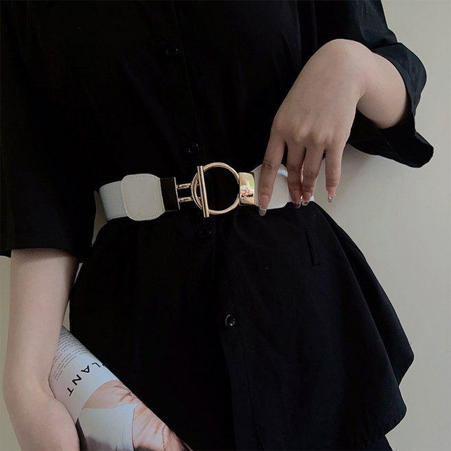 미르테 여성 밴딩 스판벨트 패딩 코트 원피스 슬림 허리띠