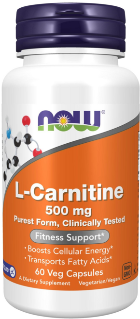 NOW Foods 左旋肉鹼500mg素食膠囊, 60顆, 1罐