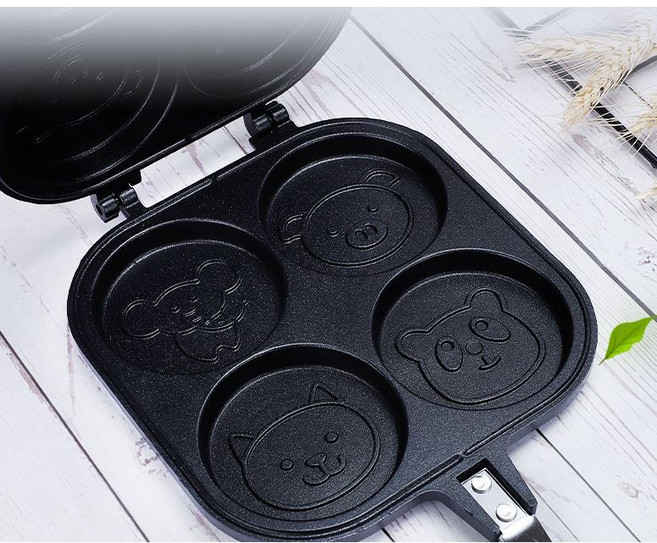 尚宏 鬆餅模具 - 紅豆餅/雞蛋糕烤盤, 1個, 四動物模,叉子