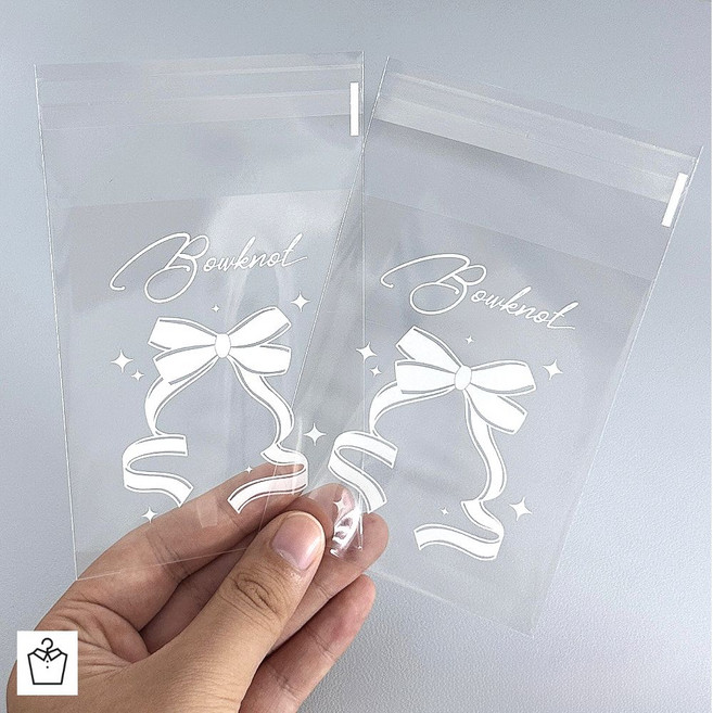 예쁜 디자인 opp 접착 봉투 포카 포장지 10종, 50매, 빅리본