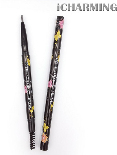 1+1)차밍 프리미엄 인터칼라 오토 아이브로우 펜슬 본품, 4흑갈색, 2개