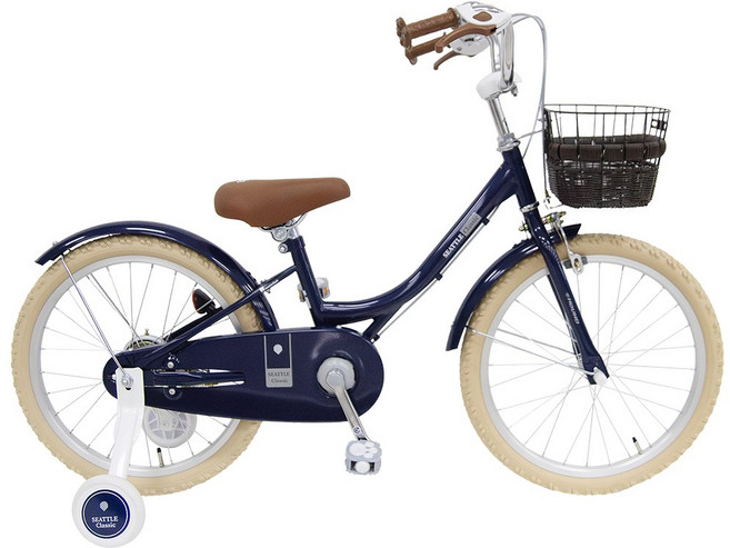 삼천리자전거 시애틀 클래식 18 아동자전거 18사이즈 | 네발자전거 | 4~7세 키즈 자전거, 다크블루, 1개, 121cm, 완전조립