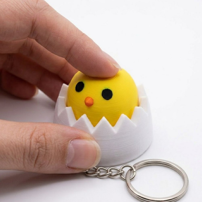 솔레르 클릭커 키링 장난감 청축 딸깍이, 1개, 병아리