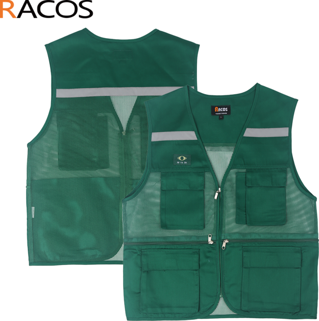 다목적 현장 T/C 망사 작업조끼 RC-60 녹색, 1개