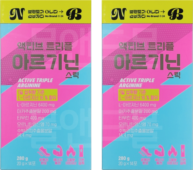 액티브 트리플 아르기닌 스틱, 2개, 280g