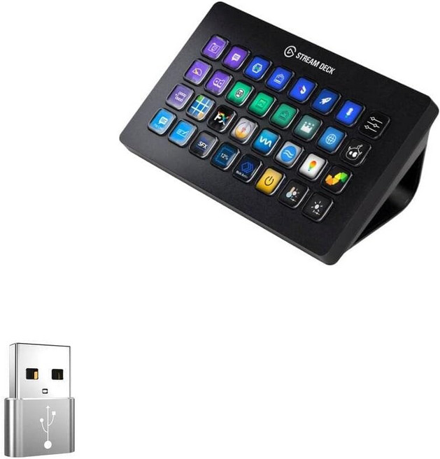 엘가토 스트림 덱 XL - USB-A to C 포트체인저5팩 타입-C OTG 컨버터 충전 데이터 어댑터 메탈릭 실버와 호환되는 박스웨이브