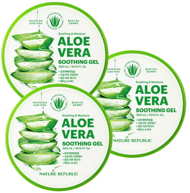 네이처리퍼블릭 수딩 앤 모이스처 알로에베라 92% 수딩젤, 300ml, 3개 - 쿠팡