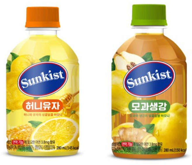 썬키스트 허니유자+모과생강 280ml, 12개