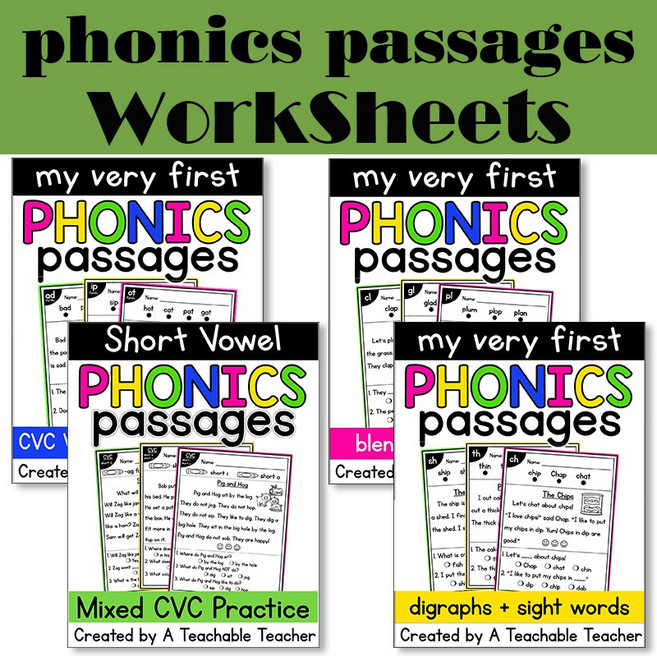 My Very First Phonics Passages 학습 영어 홈스쿨 워크북 알파벳 쓰기 어린이 영어 워크북, all (92 Pages)