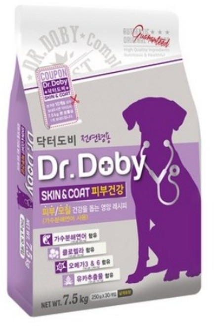 닥터도비 스킨앤코트 피부건강 건식 사료, 피부/피모, 7.5kg, 1개
