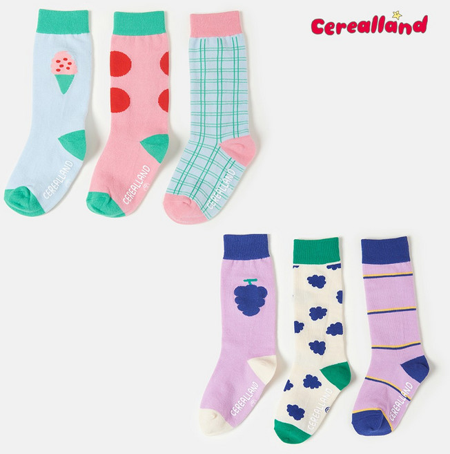 시리얼랜드 더스위티컬렉션 아동용 어린이 양말 6켤레 세트