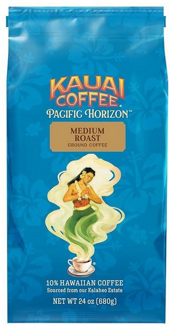 Kauai COF 오브fee 카우아이 커피 그라운드 바닐라 마카다미아 너트 맛 하와이 최대 재배자의 10% 하와이안 커피 대담하고 풍부한 블렌드 680.4g(24온스), 680g