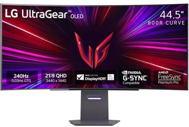 LG 34GS95QE 34인치 울트라기어 OLED 커브드 게이밍 모니터 WQHD 800R 240Hz 0.03ms 디스플레이HDR 트루 블랙 400 AMD 프리싱크 프리미엄 프로, 45 inch (2024), 1개