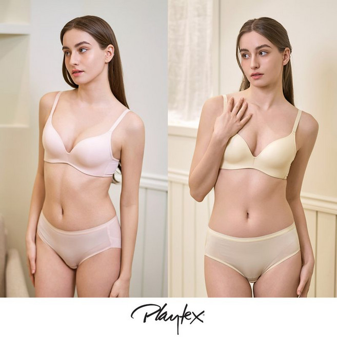 플레이텍스 노와이어 시크릿 브라팬티 4종 피치+버터옐로우 PXW5M0304_T