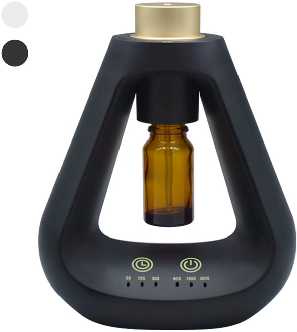 無水霧化香薰機 低噪音USB充電 多種模式調節, 黑色-單機(空瓶)-三角香薰機 HH-D01, 1件