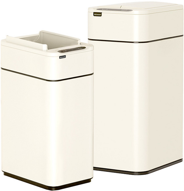 다룸 스마트 자동 센서 냄새 차단 쓰레기통 30L, 아이보리