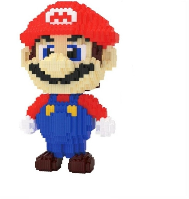 馬利歐 路易吉 微型積木 益智拼裝玩具 ABS材質, 1個, 特價8615馬利歐(1599片)+槌子, Multicolor