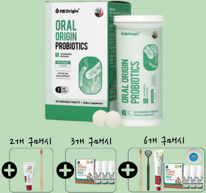 입냄새유산균 구강유산균 엔젯오리진 오랄 프로바이오틱스 30정, 1개