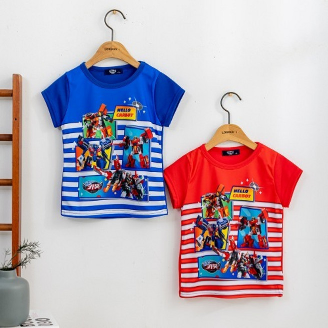 헬로카봇 남아옷 스트라이프 티 런던아이