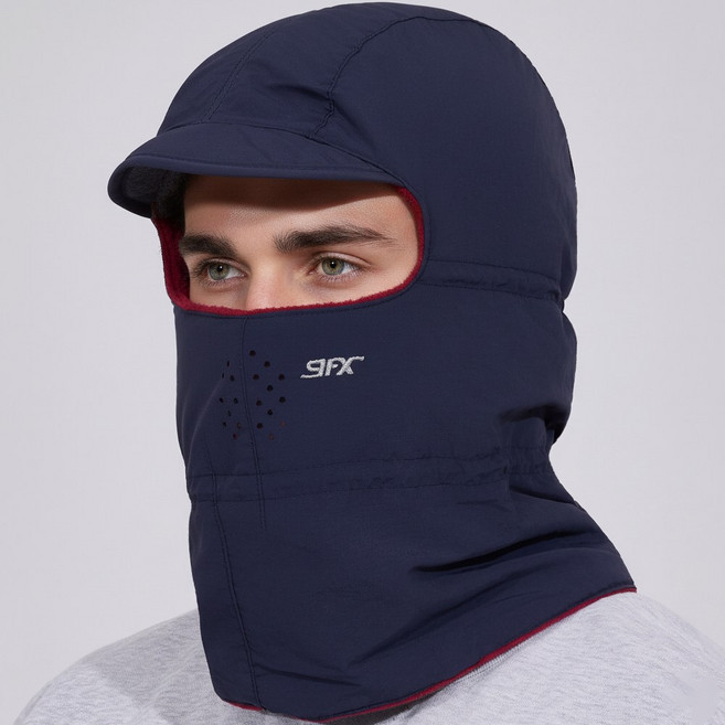 나인에프엑스 스톰체이스 방한모 일체형 겨울용 기모 바라클라바, 네이비