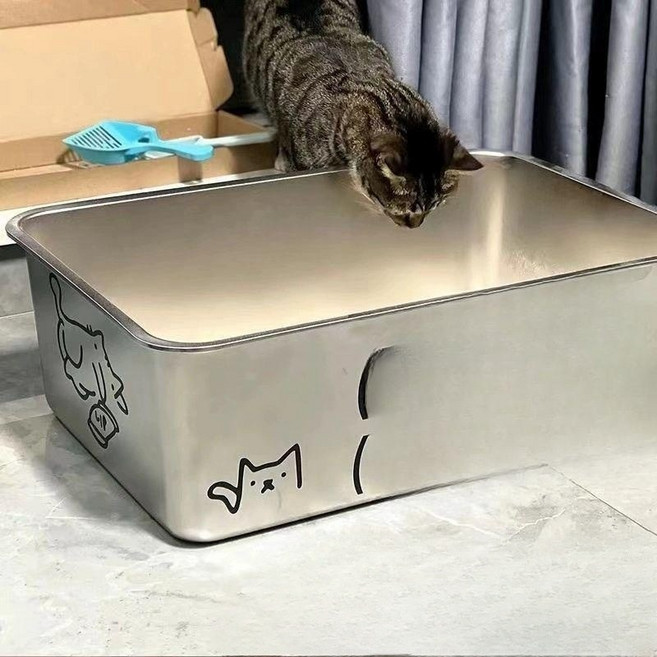 모래통 고양이화장실 초대형 밀폐형 올스텐 배변 청소 오픈 반려묘 캣 탈취, 1개, 깊어진 60x40x15cm 10kg