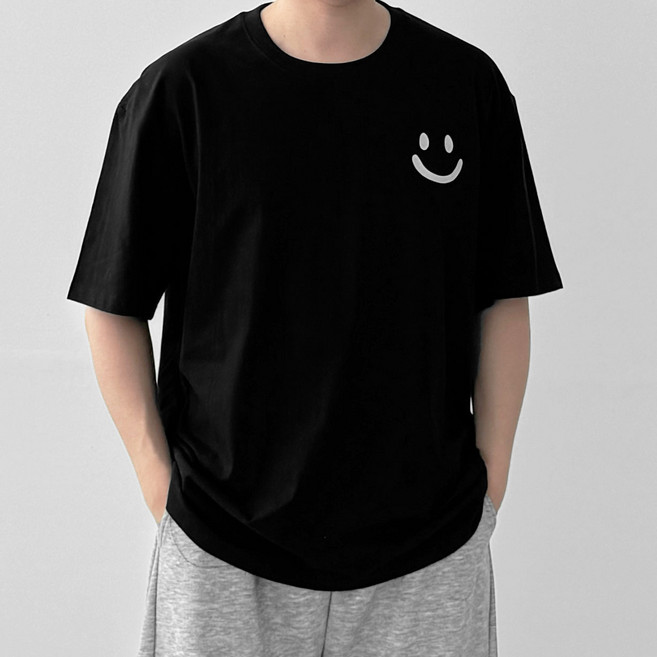 다이나믹피플 남녀공용 프린팅 오버핏반팔 박스티 커플티셔츠