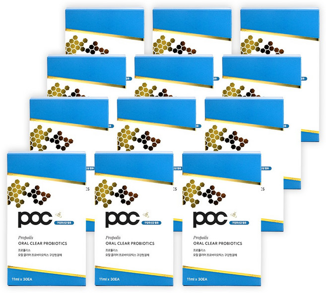 POC 프로폴리스 유산균 오랄클리어 일회용 가글, 12개, 330ml