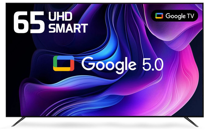 티브이지 구글 4K UHD 스마트TV 제로베젤 에너지효율1등급, 65인치, 65UHD SMART, 스탠드형, 고객직접설치