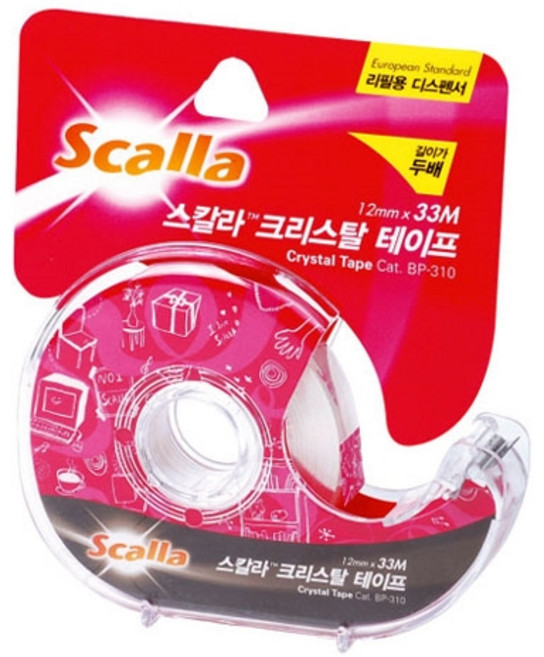 스칼라)크리스탈테이프(C1233D) 스카치테이프, 본상품선택, 1, 1개