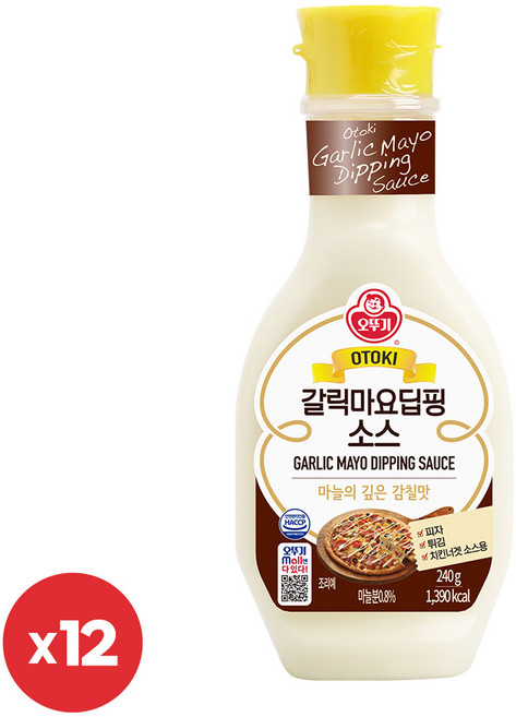 오뚜기 갈릭마요 딥핑소스, 240g, 12개