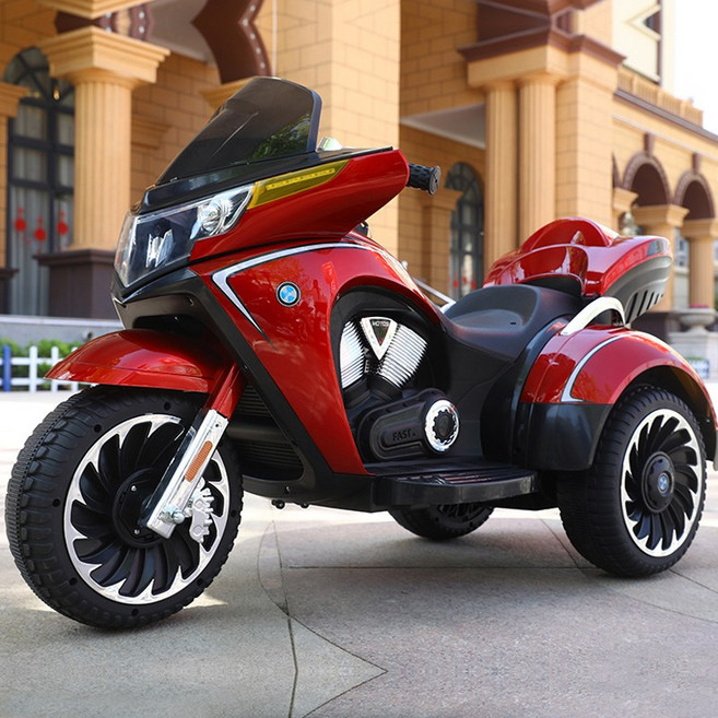 2인용전동오토바이 어린이 유아 오토바이 스쿠터 전자, 1개, 옐로우 블루투스 트렁크 가죽시트 풋스로틀 듀얼