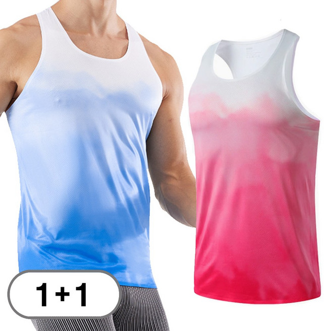차쿠 1+1 남성 여성 여름 마라톤 민소매 조끼 육상 조깅 달리기 트레이닝 조끼