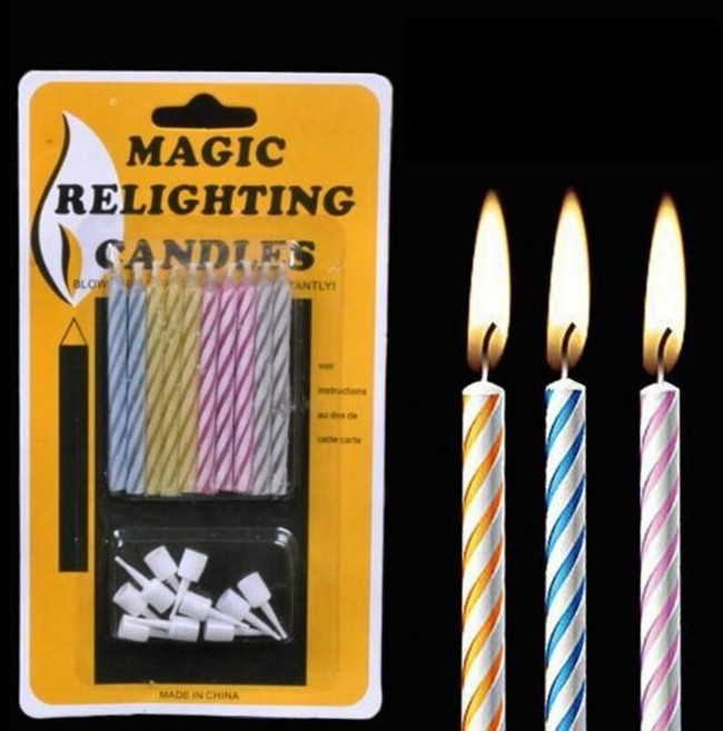 生日蠟燭 吹不滅 魔法蠟燭 10支/入, 1件, 吹不滅10入, 50g, 無味