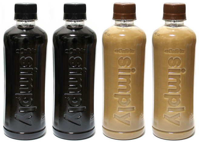 아카페라 심플리 아메리카노 무라벨 400ml 2개 + 로어슈거 라떼 400ml 2개 1세트 1600ml, 3세트, 1.5L