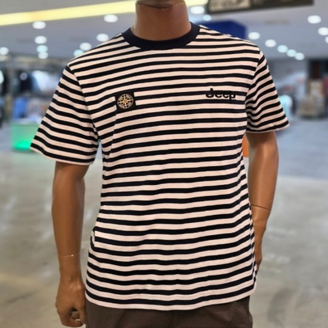 지프 [NC불광점 *신상 주말 50 %* 할인]﻿﻿ 남여공용 나침판와펜&JEEP 반팔 보더 티셔츠!!(JP8TSU111)