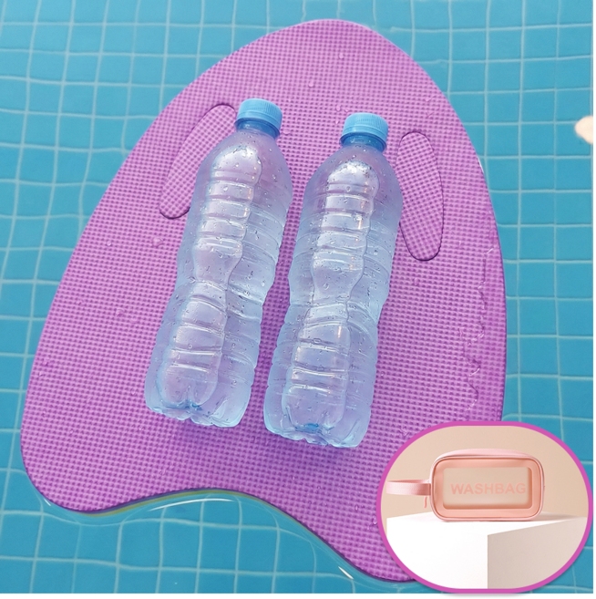 망고냥 초보 킥판 수영 패드 수영장 파우치, 퍼플+파우치