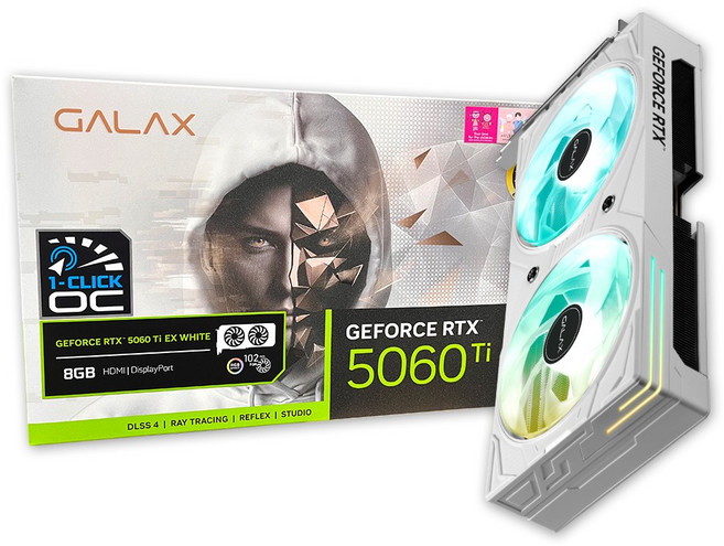 갤럭시 GALAX 지포스 RTX 5060 Ti EX WHITE OC D7 8GB