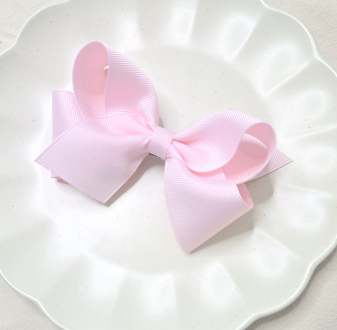 [라라머리핀] 러블리 글로시 쉬폰 반짝 리본 유아 머리핀 3종