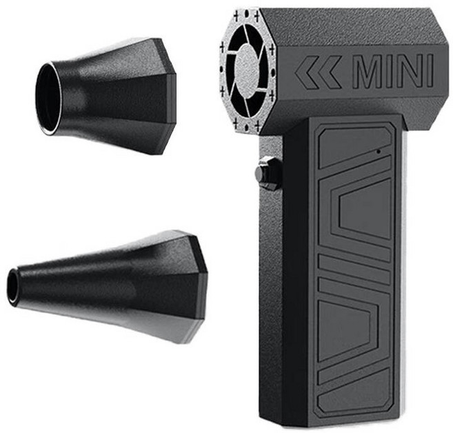 송풍기 고출력 터보팬 강력한 제트팬 무선 브러시리스 모터 3 기어 가변 속도 먼지 청소 도구 130000RPM, Black, 1개