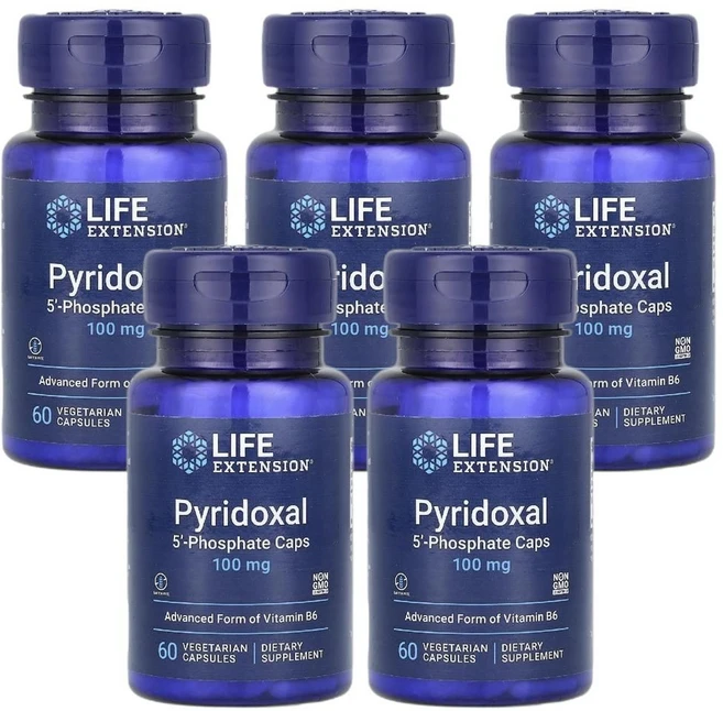 라이프 익스텐션 피리독살 5 -포스테이트 캡슐 100mg 베지 60정 5개 - 쿠팡