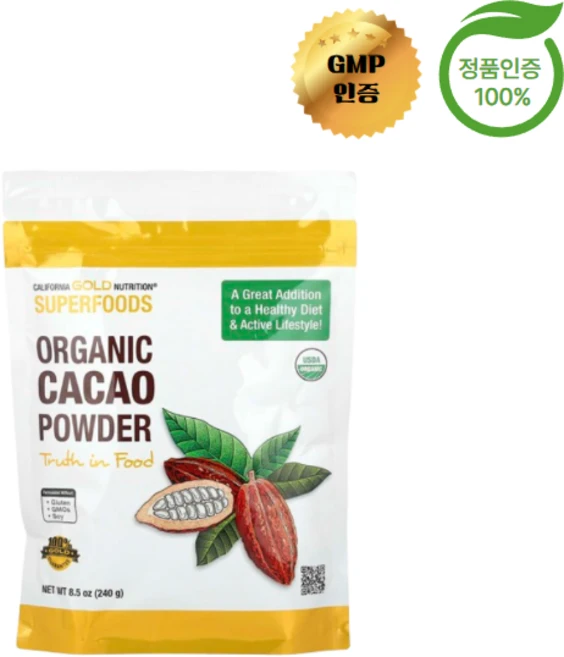캘리포니아골드뉴트리션 유기농 카카오 분말 240g, 1개 - 쿠팡