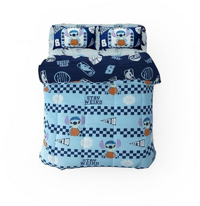 Northwest Disney Lilo & Stitch Full Size Comforter Set 5 Piece Reversible Design Ultra Soft Fade