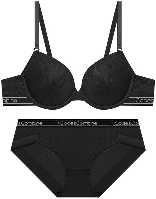 코데즈컴바인이너웨어 쿨 메쉬 에어로쿨 베이직 브라 햄팬티세트_블랙
