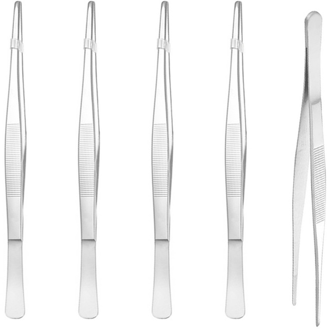 20cm 요리 핀셋 A타입 소형, 5개, 실버