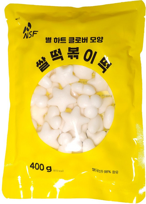 굿푸드365 우리쌀로 만든 별 하트 크로버 모듬모양 떡볶이떡 300g, 400g, 10개