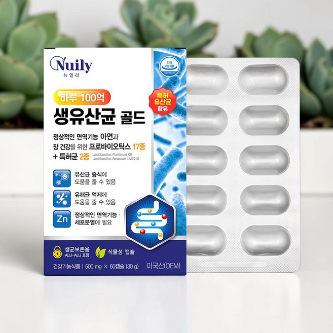이뮨 프로바이오틱스 프리바이오틱스 100억 생유산균 비피더스균 키토올리고당 이눌린 초유 아연 장 면역 유산균 식물성 캡슐 2통, 1세트, 120정