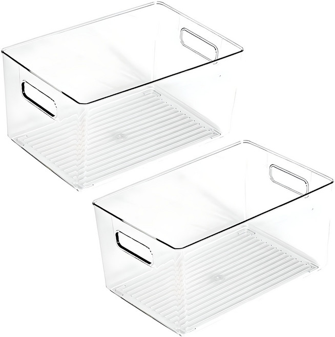이우아여사 펜트리 PET 투명 정리함 막힘형, 2개