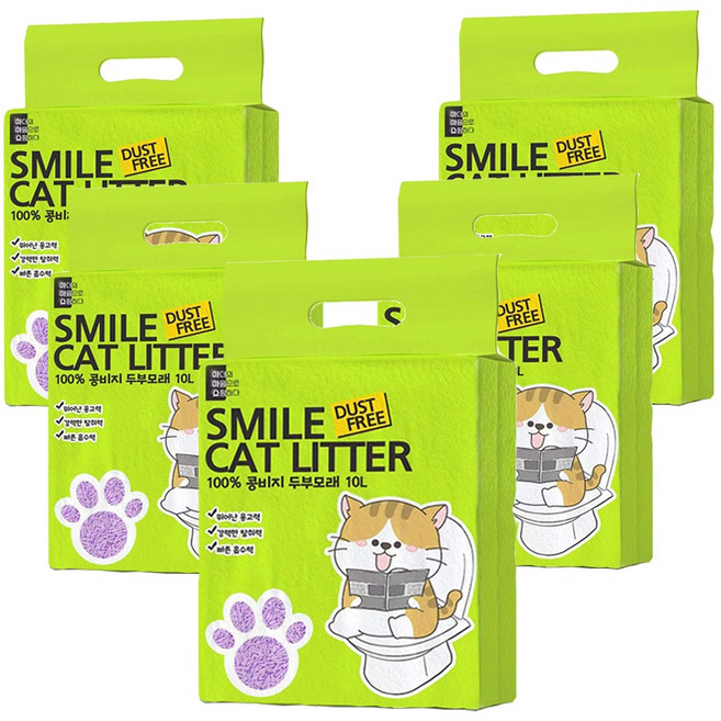 마마쇼 고양이모래 스마일 두부모래, 라벤더향, 5개, 10L