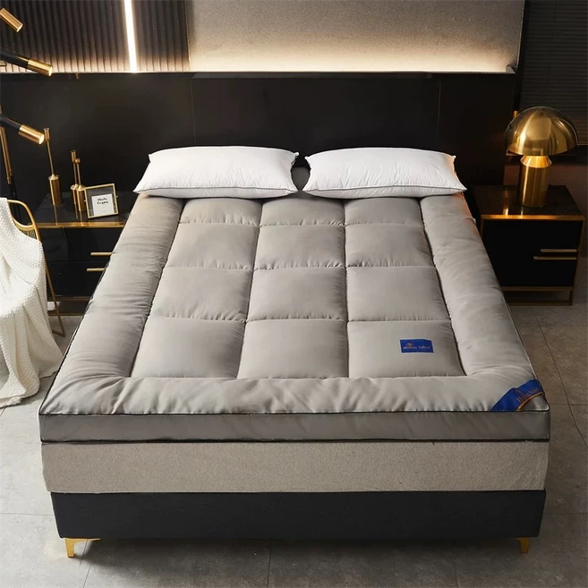 OYEAH 통세탁 사계절 푹신하고 두꺼운 침대 토퍼, 라이트 그레이 - 쿠팡