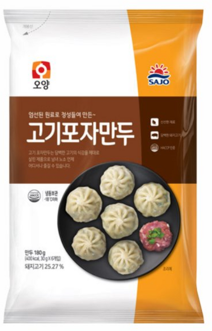 사조오양 고기 포자만두 (PC방 간식 야식 전자레인지 간편조리), 12개